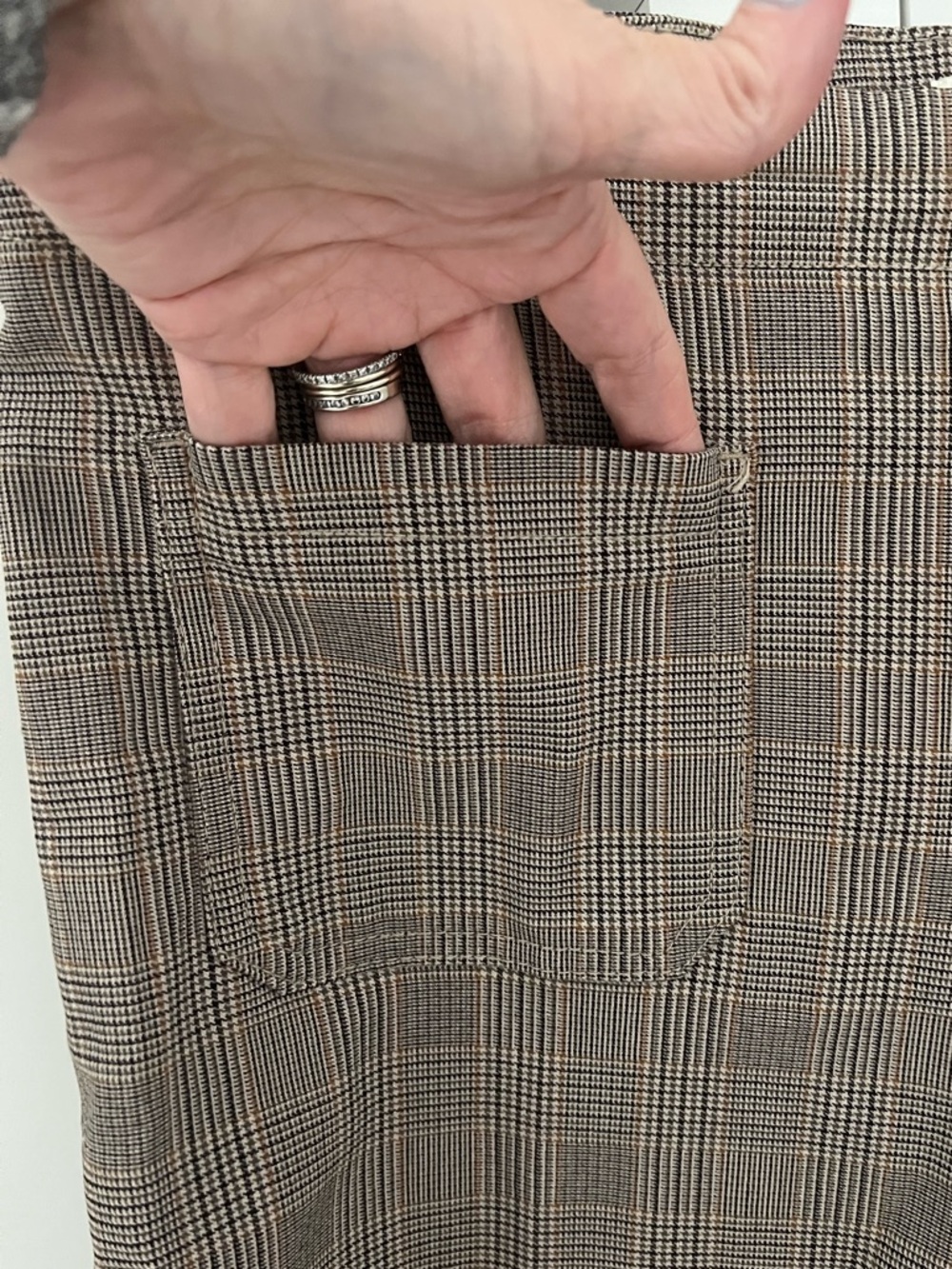 Haver & Blair Trouser Pants Women Large brown plaid Wide Leg Cropped Career - Picture 3 of 11